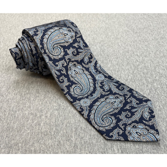 Paul Fredrick Other - Paul Fredrick Tie Mens Blue Classic 3.5" Paisley 100% Silk  62.5" Long